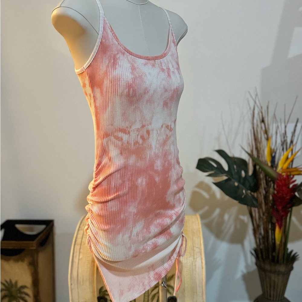 Princess Polly Siana Mini Dress Pink White Women's Bodycon Fitted Ribbed Size 4 - Picture 4 of 9
